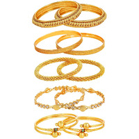 YouBella Combo Of Five Trendy Bangles Jewellery For Girls/Women (2.6)