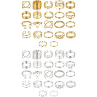 Shining Diva Fashion 44 pcs Combo Gold and Silver Plated Rings for Women and Girls (rrsdcmb300)