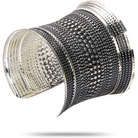 YouBella Jewellery Silver Plated Oxidised Cuff Bracelet Bangle for Women and Girls (Style 4)