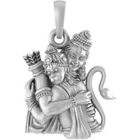 AKSHAT SAPPHIRE Sterling Silver (92.5% purity) God Ram and Hanuman Ji Pendant (Big Size) for Men & Women Pure Silver Bhagwan Ram and Hanuman Locket for Good Health & Wealth