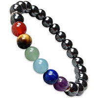 Young & Forever Gift Dvine Hematite Stone 7 Chakras Feng Shui Bracelet for Men Boys Women B641