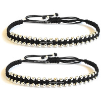 ARTIFICIAL TREE Handmade Black Thread ball Charms Nazariya Anklet | Payal For Women Girls 2 piece (AT ANK 069)