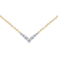 MINUTIAE V Shape Crystal Cubic Zirconia Diamonds Pendant Charm Necklace for Women & Girls - Gold | Stylish Design with Extendable Chain | Skin Friendly and Ideal Gift For Multiple Occasion