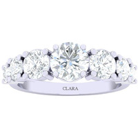 Clara Made With Swiss Zirconia 925 Sterling Silver Round Solitaire Ring Gift for Women and Girls