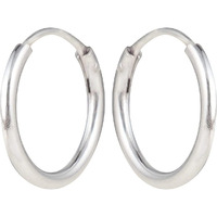 DHRUVS COLLECTION 925 Pure Silver Plain Baali/Earrings For Baby Girls & Baby Boys - 12 MM (1 year to 12 years)