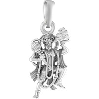 AKSHAT SAPPHIRE 92.5 Sterling Silver Shree Bajrang Bali Hanuman Pendant for Men & Women Pure Sterling Silver Hanuman Locket For Good Wealth & Health