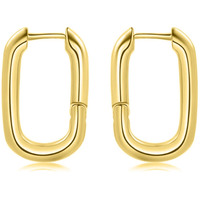 LaBling Rectangular Hoop Earrings for Women | Statement Gold Hinged Hoop Earrings | Lovely Gift For Women & Girls - Rectangular Hoop