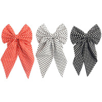 Radhu & Kabby Hair Bow for Women/Girls | Polka Print Hair Bow Clip | Fancy & Stylish Hair Accessories | Anti-Hair Breakage | Red White Black | Pack Of 3 Pcs