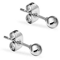 KUKSHYA JEWELLERS Exclusive 925 Pure Silver Stud Earrings for Baby Girl, Men, Women, Girls & Boys(BALL STUD 2MM) (2)