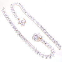 Jewar Mandi Anklet Kundan AD Jade Bollywood Latest Pave Stylish Designer Silver Plated Fashion Payal 6562 for womens girls