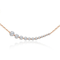 MINUTIAE Rose Gold Plated Pendant Necklace With Round Cut Solitaire Austrian Cubic Zirconia Diamond For Women And Girls With Extendable Chain Fashion Jewelry