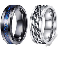 YouBella Jewellery Stainless Steel Ring Combo for Boys and Men (Style 1)