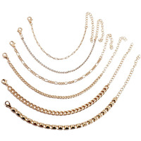 Shining Diva Fashion Set of 6 Stylish Multilayer Crystal Gold Plated Bracelet for Women and Girls (Golden) (rrsd13091b), One Size