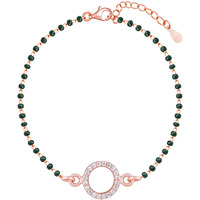 GIVA 925 Silver Rose Gold Circle Of Life Mangalsutra Bracelet,Adjustable|Rakhi Rakshabandhan Gift For Sister Bhabhi,Women&Girls|With Certificate Of Authenticity And 925 Stamp|6 Month Warranty