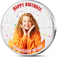 MOHUR Personalized Happy Birthday 10 Gm Silver Coin Coloured (999) Pure Silver