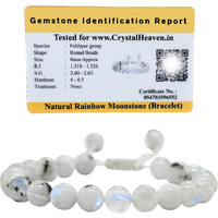 Certified Natural Healing Rainbow Moonstone Crystal Bracelet for Women Men - AAA Grade Original Healing Gemstone Adjustable Bracelet for Yoga Reiki Meditation Feng Shui
