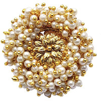 YouBella Jewellery Gold Plated Pearl Studded Ring for Women and Girls