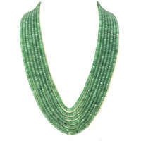 Ratnavali Jewels Seven Layer Real Emerald Parrot Green Onyx Stone Beads Necklace for Women and Girls RV2223PG-7