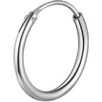 HIGHSPARK 925 Silver Mens Hoop Earring | 92.5 Sterling Silver & Stunning Shine | Single Hoop Thickness 2.0mm (Gauge 12G) & in Sizes 12mm to 20mm | Single Hoop for Men - Silver 14mm
