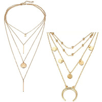 YouBella Jewellery Stylish Combo of Two Necklace Chains for Women and Girls (Style 6)