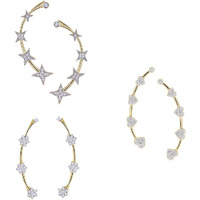ZENEME White Contemporary Designed Geometrical Ear Cuff Earrings Jewellery For Women & Girl (Style_03)