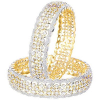 YouBella Jewellery American Diamond Gold Plated Bangles for Women and Girls (2.8)