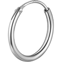 HIGHSPARK 925 Silver Mens Hoop Earring | 92.5 Sterling Silver & Stunning Shine | Single Hoop Thickness 2.0mm (Gauge 12G) & in Sizes 12mm to 20mm | Single Hoop for Men - Silver 12mm