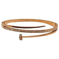 Glamlife Anti Tarnish Studded Cuff Nail Design Bracelet for Women and Girls, Stylish Bracelet Gift for Girls and Women, Stone Charming Shaped Bracelet for Women (Rose Gold, 24)