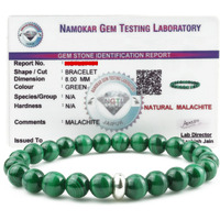 REMEDYWALA Charged Energized Certified Malachite Bracelet For Reiki, Balance Chakra, Positive Energy, Healing | Malachite Stone Bracelet for Men and Women