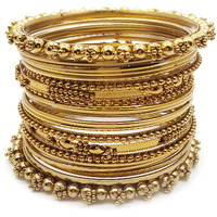 YouBella Antique Look Gold Plated Traditional Bracelet Bangle set for women (2.8)