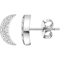 HIGHSPARK 925 Silver Cresent Moon Earrings For Women | 92.5 Sterling Silver & Stunning Shine| Lovely Gift - Silver Cresent Moon