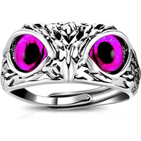 Fashion Frill Mens Jewellery Silver Ring For Boys Stainless Steel Adjustable Finger Rings for Men and Boys Accessories Jewellery for Men | Birthday Gift for Men and Boys (Purple)