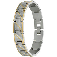 Fas + Brass Premium Guaranteed Gold And Silver Chrome Plated Size Adjustable Looser Bracelet For Men And Boys - LBBM2 GOLD & SILVER TT