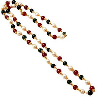 Jewar Mandi Chain 26 inch Handmade Red White Green Pearl Polki One Gram Gold Multicolour Necklace Set 7381 for Womens Girls