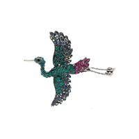 YouBella Jewellery for Women Stylish Celebrity Inspired Bird Shape Brooch for Women/Men/Girls/Boys (Style 3)