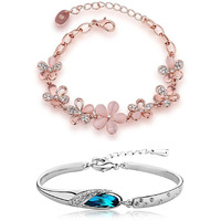 YouBella Artificial Jewellery Designer Crystal Bracelets for Women stylish Bangles Jewellery For Girls and Women (Style-2) (Style 1)