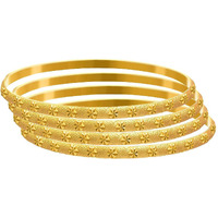 JFL - Jewellery for Less Traditional Ethnic One Gram Matt Gold Plated Designer Bangle Set for Women & Girls (Set of 4),Valentine
