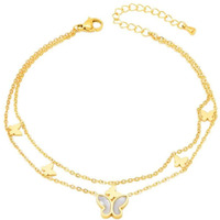 Fashion Frill Stylish Anklets For Women Love Heart Gold Plated Chain Anklets For Women Girls Love Gifts For Sister Jewellery (Butterfly)