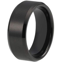 Peora Titanium 10 mm Matte Finish Black Wedding Band Ring for Men Boys (Size - US 11)|Rakhi Rakshabandhan Gift for Sister Bhabhi, Gifts for Women