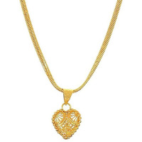 Handicraft Kottage 1gm 22Ct Gold Plated chain With Pandent latest & Stylish High Gold Plated Celebrity Inspired Gold chain/Necklace/Fashion jewellery For Womens Girls (Style5)