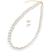 Tresneria Pearl Necklace Moti Mala with matching Pearl Studs Earrings for Women and Girls (45_Pearls_Set)