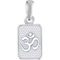 Akshat Sapphire Sterling Silver (92.5% purity) OM/Spiritual OM Pendant for Men & Women Pure Silver Religious Locket for Good Health & Wealth