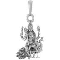 AKSHAT SAPPHIRE Sterling Silver (92.5% purity) God Kartikeya Pendant for Men & Women Pure Silver Lord Kartikeya Locket for Good Health & Wealth