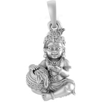AKSHAT SAPPHIRE Sterling Silver (92.5% purity) God Kanha Laddu Gopal Pendant for Men & Women Pure Silver Bhagwan Thakur ji Bal Laddu Gopal Krihna Kanhaiya Locket for Good Health & Wealth