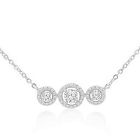 MINUTIAE Austrian Cubic Zirconia Silver Plated Pendant Necklace For Women And Girls With Extendable Chain