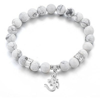 Hot And Bold Mens Sacred Aum/Om Natural Stone Healing Bracelet: Handcrafted Elegance With Certificate Of Authenticity.
