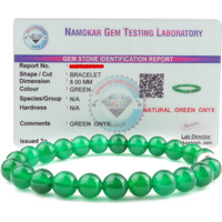 REMEDYWALA Charged Energized Certified Green Onyx Bracelet For Reiki, Balance Chakra, Positive Energy, Healing | Green Onyx Stone Bracelet 8 mm | 8mm Bracelet for Men and Women