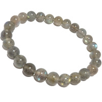 Young & Forever Gift Certified Reiki Crystal Semi Precious Gemstone Labradorite Bracelet Awaken Consciousness Healing Stone Stretch Bracelet for Men and Women