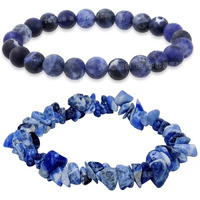 Young & Forever Black Onyx Chip Bracelet and Beaded Bracelet Pack of 6
