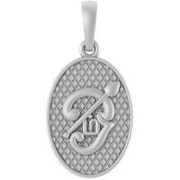 AKSHAT SAPPHIRE Sterling Silver (92.5% Purity) Oval Tamil Om Pendant for Men and Women